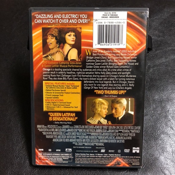 Chicago (DVD 2003 Widescreen) Renee Zellweger Catherine Zeta Jones Richard Gere - Picture 2 of 9